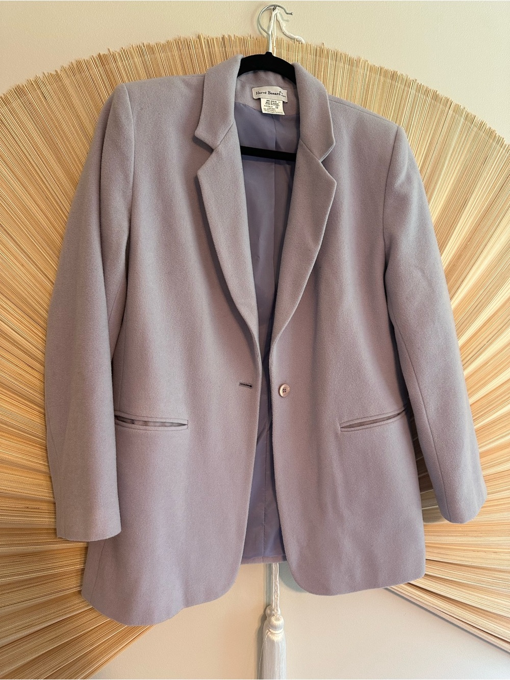 Harve Bernard Lavender Single-Button Wool cashmere Blend Blazer